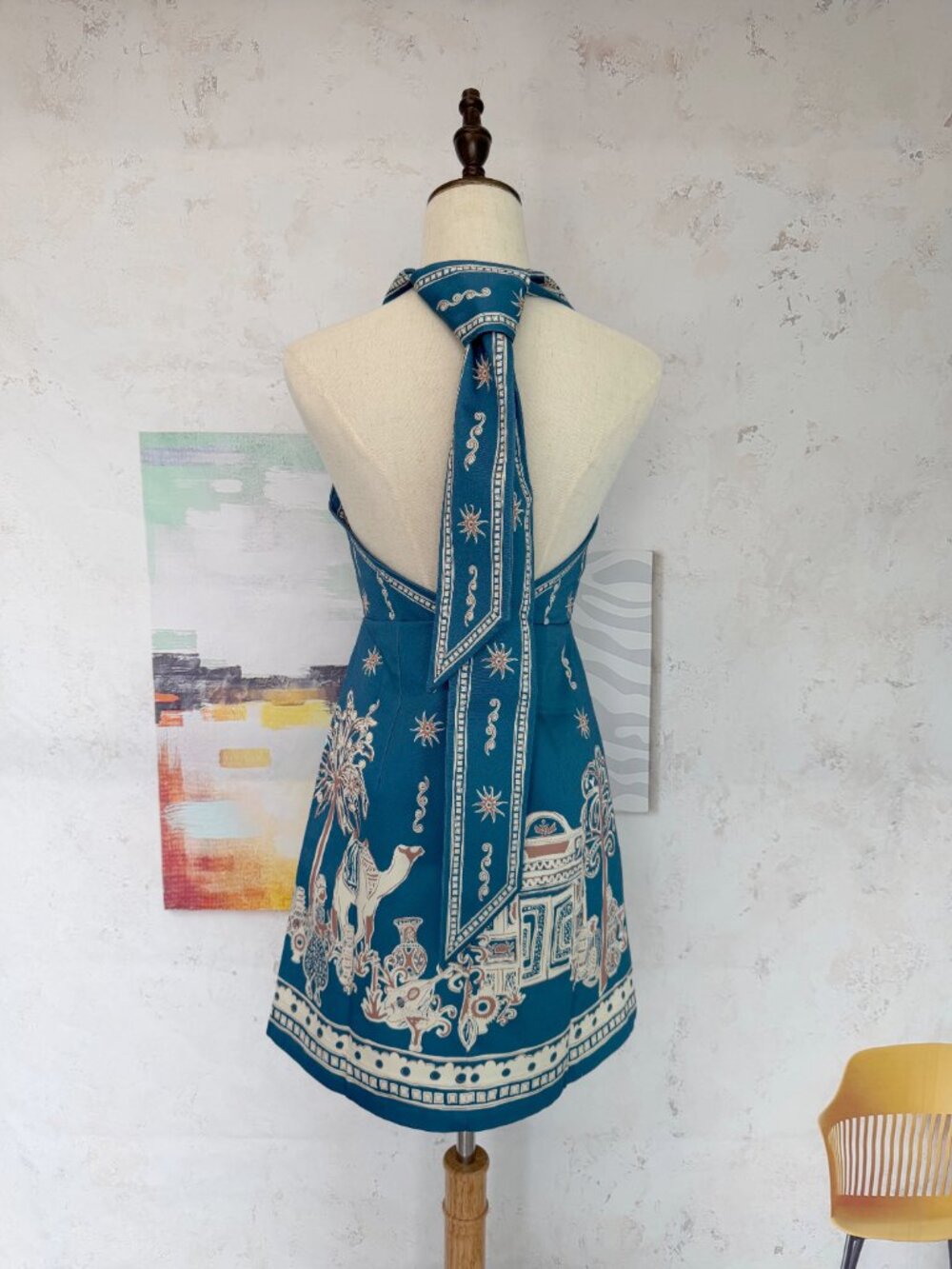 Alémais Acacia printed halterneck cotton minidress - Picture 6 of 11
